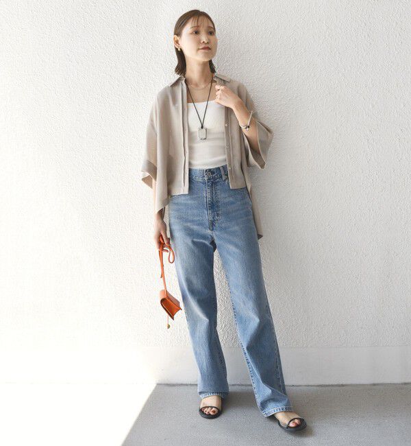 SHIPS for women「〈手洗い可能〉麻調 メッシュ 半袖 ビッグ シャツ」|シャツ・ブラウス|