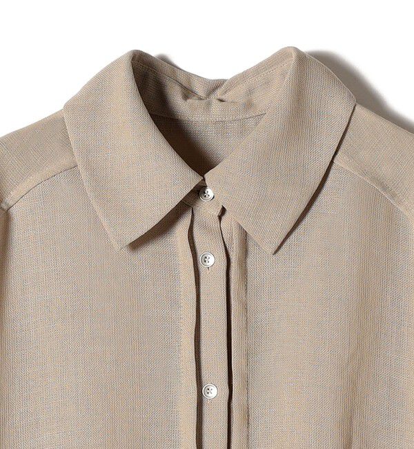 SHIPS for women「〈手洗い可能〉麻調 メッシュ 半袖 ビッグ シャツ」|シャツ・ブラウス|