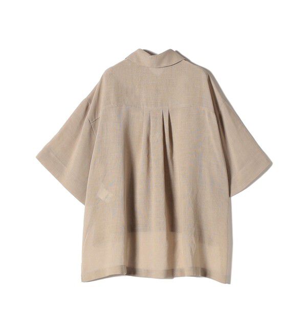 SHIPS for women「〈手洗い可能〉麻調 メッシュ 半袖 ビッグ シャツ」|シャツ・ブラウス|