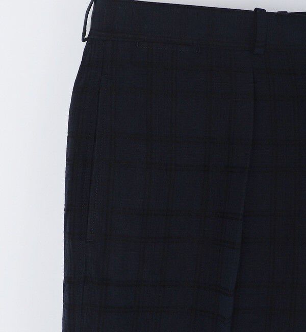 SHIPS「BERNARD ZINS: WALLIS コットン/リネン チェック スラックス」|スラックス|