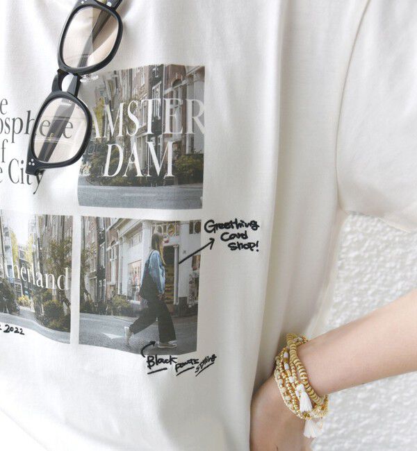 SHIPS for women「【WEB限定】フォト 刺繍 TEE」|Tシャツ・カットソー|