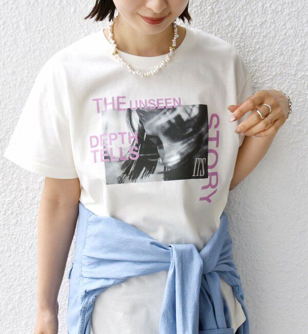 SHIPS for women「【WEB限定】フォト 刺繍 TEE」|Tシャツ・カットソー|