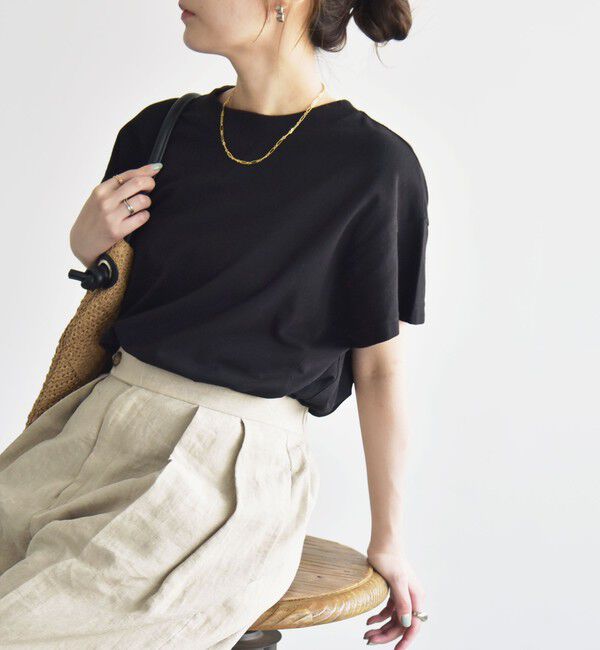 quaranciel「quaranciel:〈洗濯機可能〉カノコ Vガゼット ショートスリーブ クルーネック TEE」|Tシャツ・カットソー|