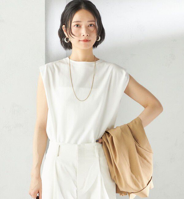 SHIPS for women「〈接触冷感〉ポンチ ノースリーブ プルオーバー」|Tシャツ・カットソー|