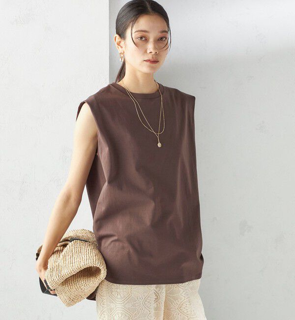 SHIPS for women「〈接触冷感〉ポンチ ノースリーブ プルオーバー」|Tシャツ・カットソー|