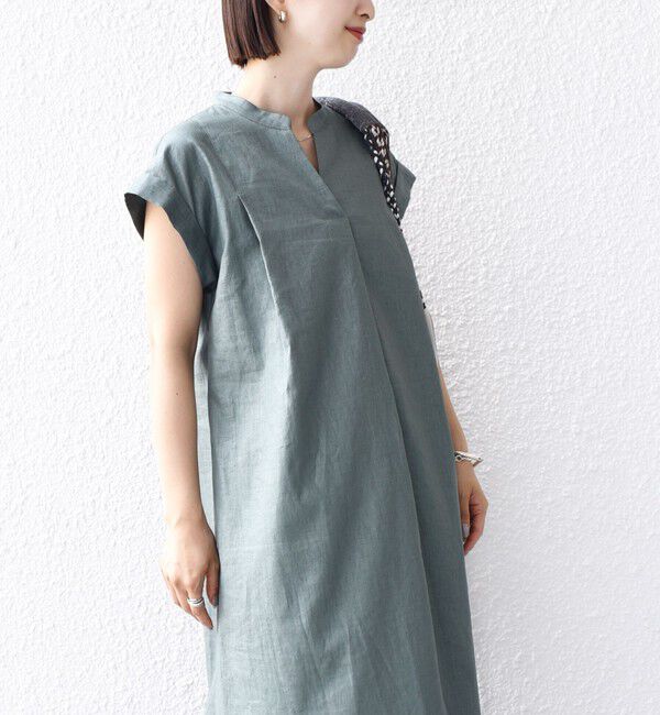 SHIPS for women「《予約》【WEB限定】〈手洗い可能〉リネン レーヨン コーティング ワンピース」|ワンピース|
