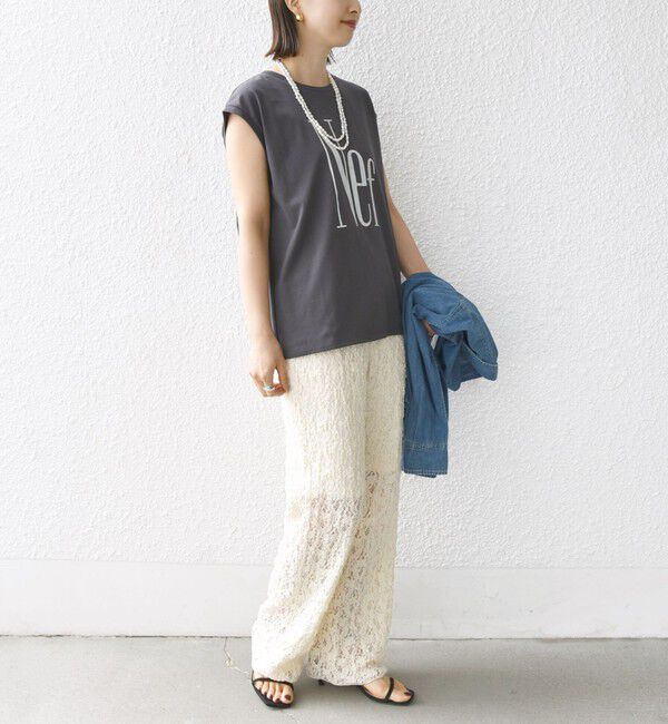 SHIPS for women「プラチナ ヴェール フレンチ スリーブ TEE」|Tシャツ・カットソー|