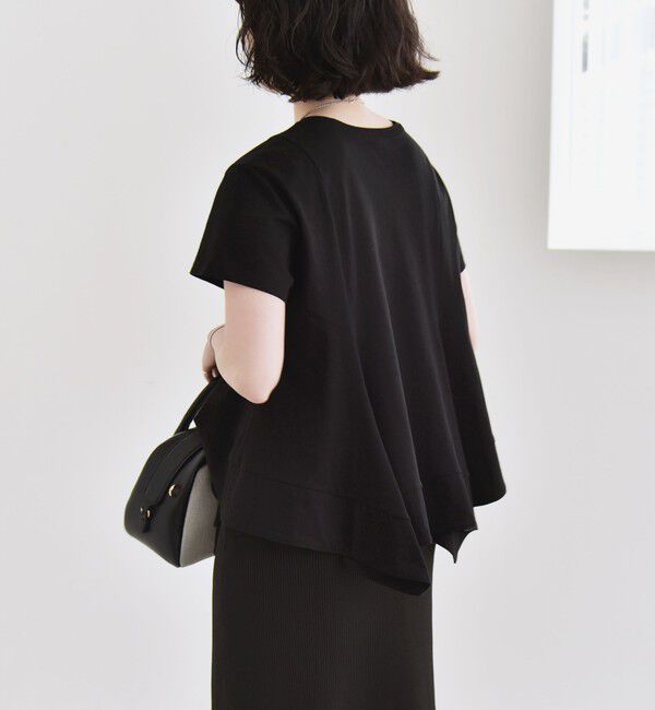 quaranciel「quaranciel:〈手洗い可能〉ハンカチーフヘム フレア クルーネック TEE」|Tシャツ・カットソー|