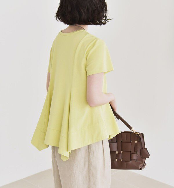 quaranciel「quaranciel:〈手洗い可能〉ハンカチーフヘム フレア クルーネック TEE」|Tシャツ・カットソー|