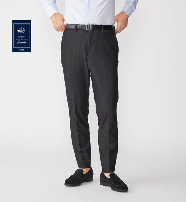 SHIPS「SHIPS:〈FUNCTION〉ジャージー 2WAY サイド シャーリング スラックス」|スラックス|ダークグレー