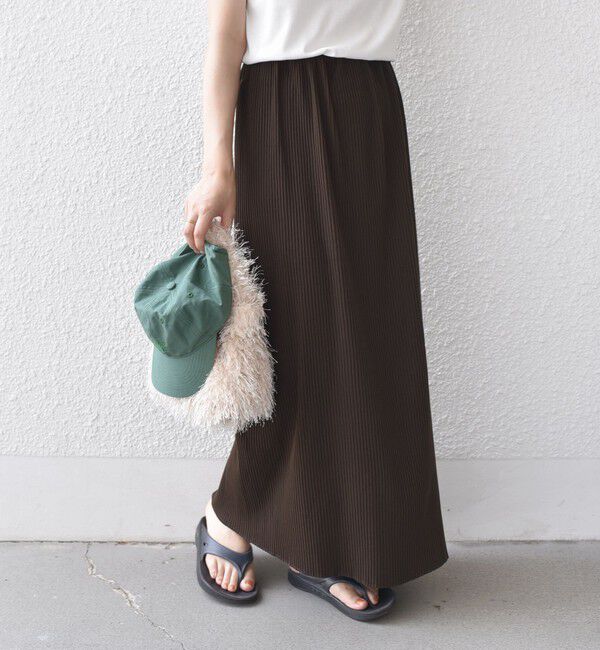 SHIPS Colors 「SHIPS Colors:〈手洗い可能・UVケア〉テレコ タイトスカート」|タイト|ブラウン