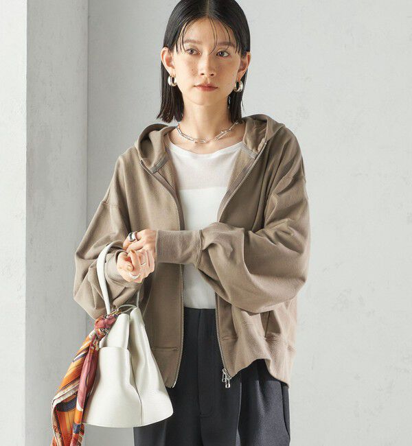 SHIPS for women「ミニ 裏毛 ジップ アップ フーディ」|パーカー|