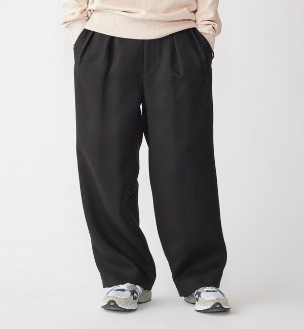 SHIPS「SHIPS:〈手洗い可能〉メランジ タック バギー スラックス」|スラックス|