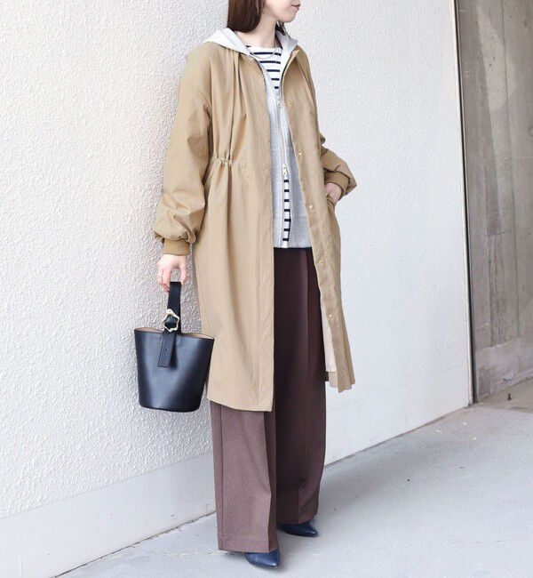 SHIPS Colors 「SHIPS Colors:〈手洗い可能〉ツイル ノーカラー タック コート◇」|ノーカラーコート|