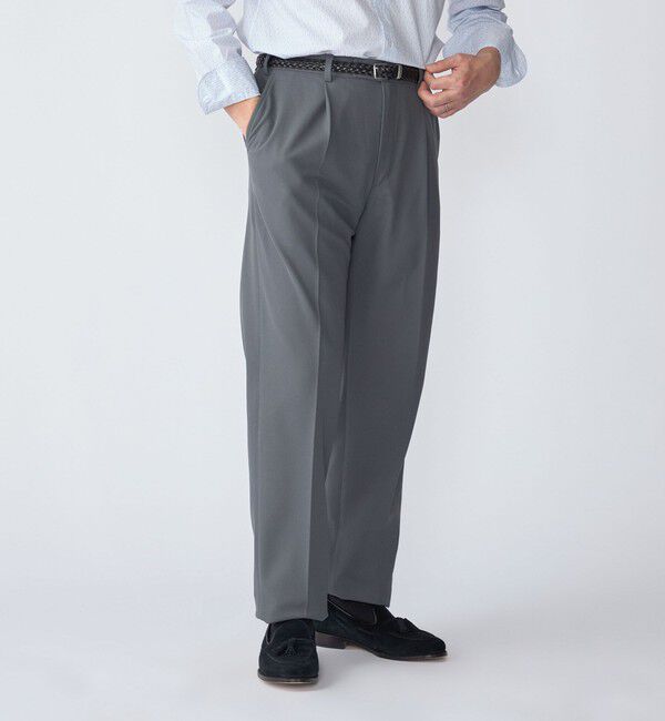 SHIPS「SHIPS:〈洗濯機可能〉FIELD SENSOR(R) 1プリーツ パンツ(セットアップ対応)」|スラックス|チャコールグレー