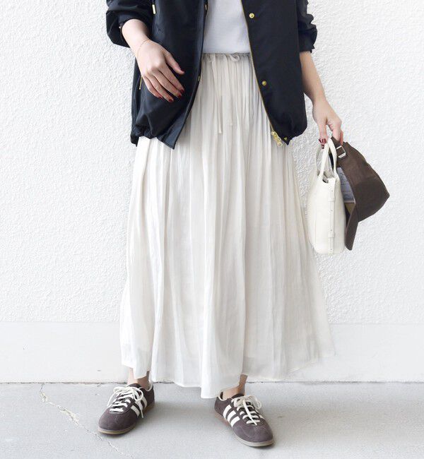 SHIPS for women「《予約》〈手洗い可能〉シアー メッシュ ギャザー スカート」|スカート|