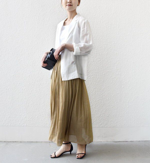 SHIPS for women「《予約》〈手洗い可能〉シアー メッシュ ギャザー スカート」|スカート|