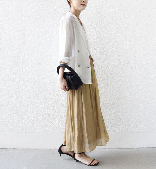 SHIPS for women「《予約》〈手洗い可能〉シアー メッシュ ギャザー スカート」|スカート|