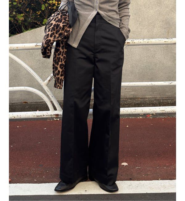 OUTDOOR PRODUCTS Usual Things「T/C ライトクロスワイドストレートパンツ」|スラックス|ブラック