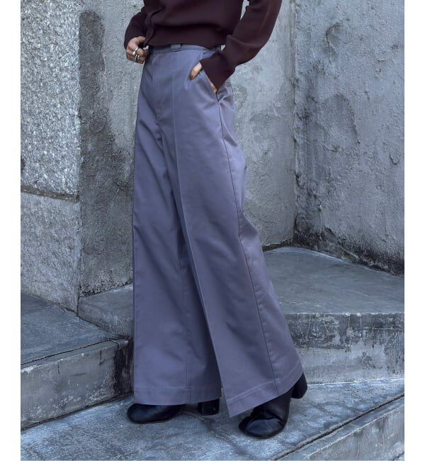 OUTDOOR PRODUCTS Usual Things「T/C ライトクロスワイドストレートパンツ」|スラックス|グレー