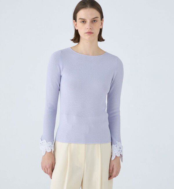 Ballsey「レーステープコンビ ボートネックプルオーバー」|ニット・セーター|