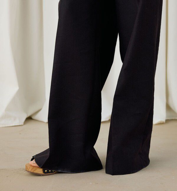 DES PRES「モヘヤウールリネン ローウエストパンツ」|スラックス|