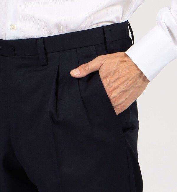 TOMORROWLAND MENS「ウールツイル 2プリーツスリムスラックス HORIZON TWILL E.Zegna」|スラックス|