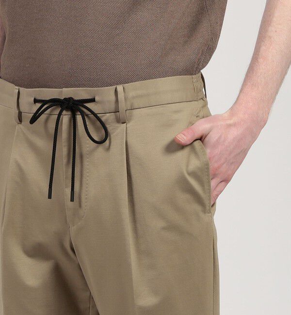 TOMORROWLAND MENS「コットンポリエステル ストレッチツイル 1プリーツイージースラックス」|スラックス|