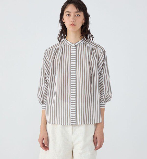 TOMORROWLAND collection「トラックストライプ ヨークスリーブブラウス」|シャツ・ブラウス|