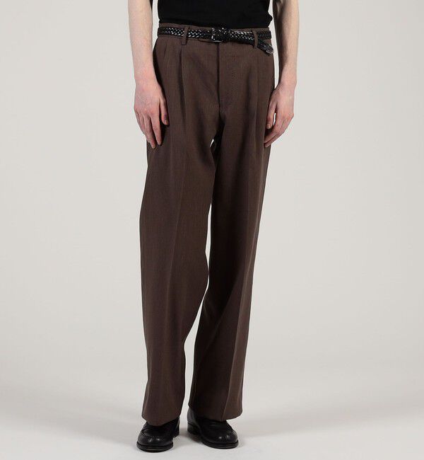 TOMORROWLAND MENS「ヘンプコットン 2プリーツ ワイドスラックス」|スラックス|