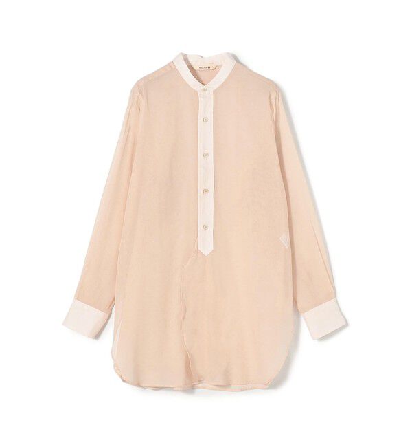BACCA「コットンオーガンジー バンドカラーコンビシャツ」|シャツ・ブラウス|31 ライトピンク