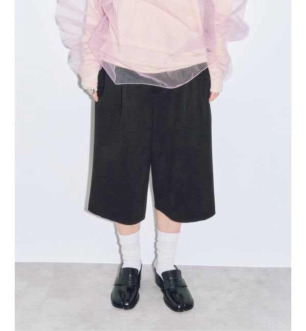  「FAUX SUEDE SHORTS：ハーフパンツ」|その他|ブラック