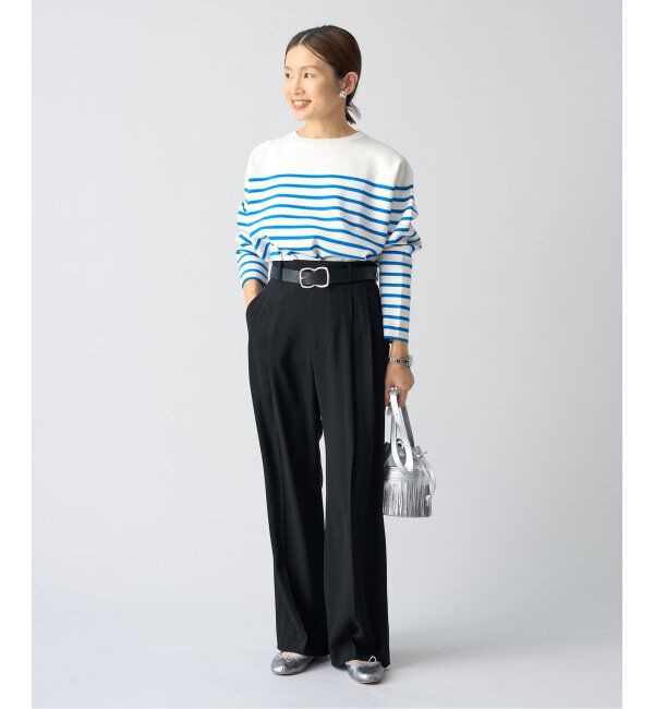 IENA「《追加2》TA/PL ジョーゼットタックワイドパンツ」|スラックス|