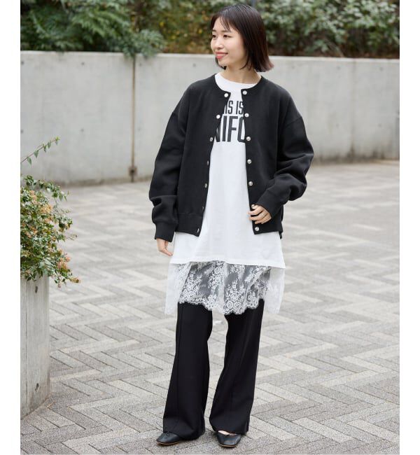 SLOBE IENA「《WEB限定/追加3》ダブルフェイスジャージースナップカーディガン」|カーディガン|