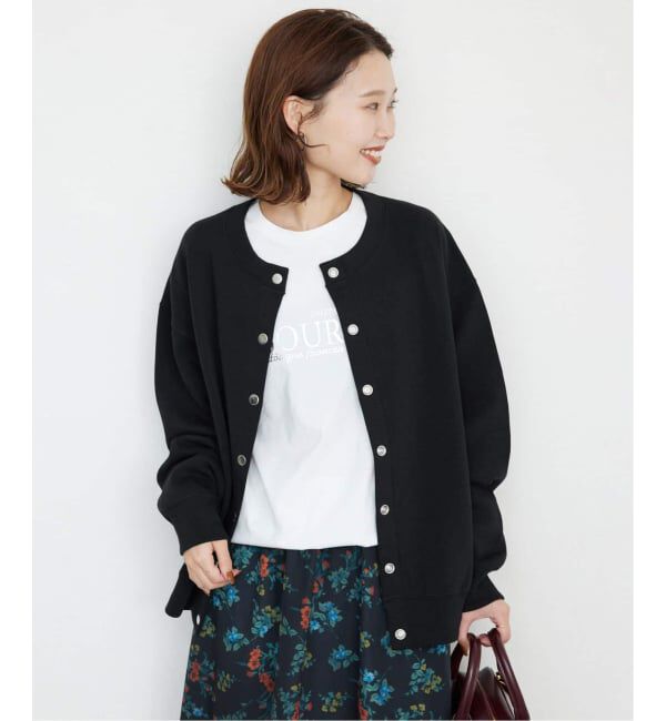 SLOBE IENA「《WEB限定/追加3》ダブルフェイスジャージースナップカーディガン」|カーディガン|