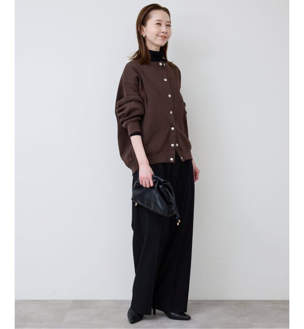 SLOBE IENA「《WEB限定/追加3》ダブルフェイスジャージースナップカーディガン」|カーディガン|