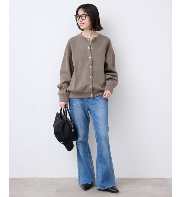 SLOBE IENA「《WEB限定/追加3》ダブルフェイスジャージースナップカーディガン」|カーディガン|