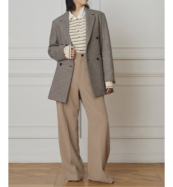 IENA LA BOUCLE「IENA LA BOUCLE ソフトダブルクロススラックス」|スラックス|