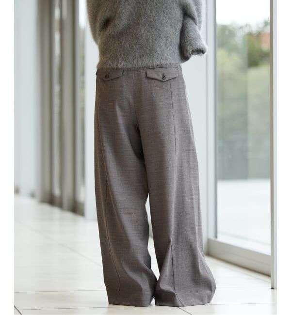 IENA LA BOUCLE「IENA LA BOUCLE サイロウーステッドツイルタックパンツ」|スラックス|