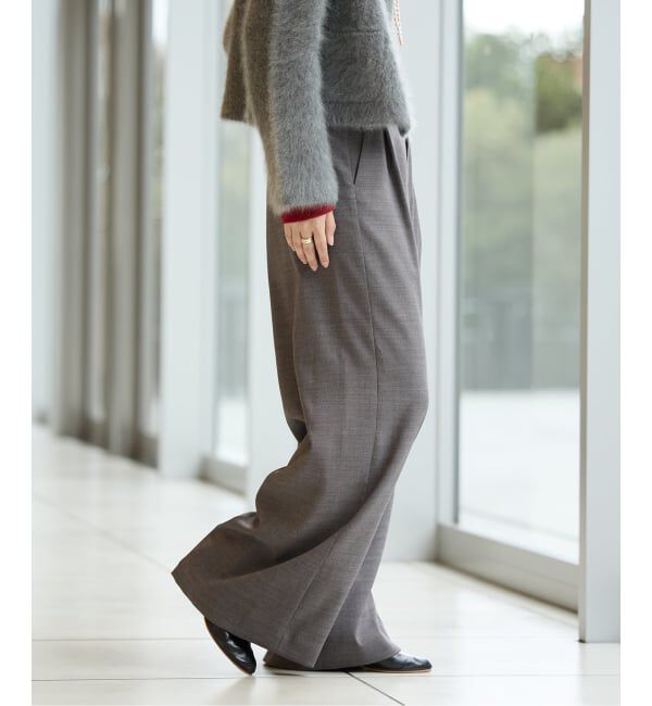 IENA LA BOUCLE「IENA LA BOUCLE サイロウーステッドツイルタックパンツ」|スラックス|