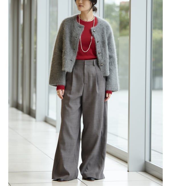 IENA LA BOUCLE「IENA LA BOUCLE サイロウーステッドツイルタックパンツ」|スラックス|