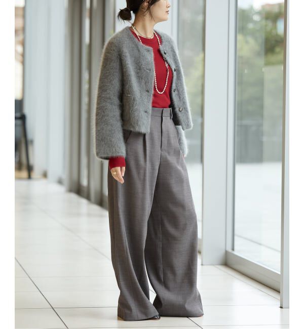 IENA LA BOUCLE「IENA LA BOUCLE サイロウーステッドツイルタックパンツ」|スラックス|