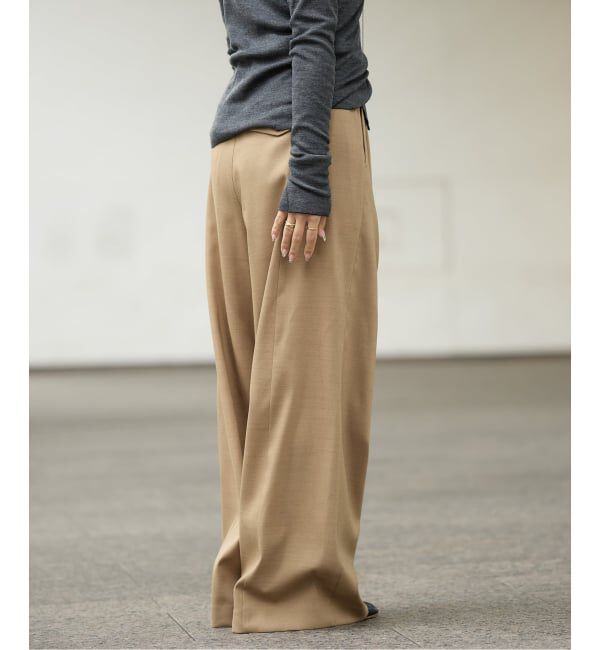 IENA LA BOUCLE「IENA LA BOUCLE サイロウーステッドツイルタックパンツ」|スラックス|