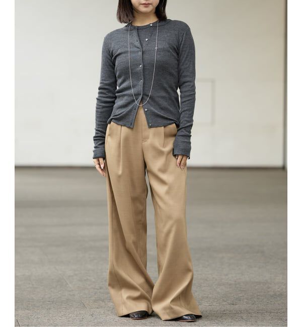 IENA LA BOUCLE「IENA LA BOUCLE サイロウーステッドツイルタックパンツ」|スラックス|