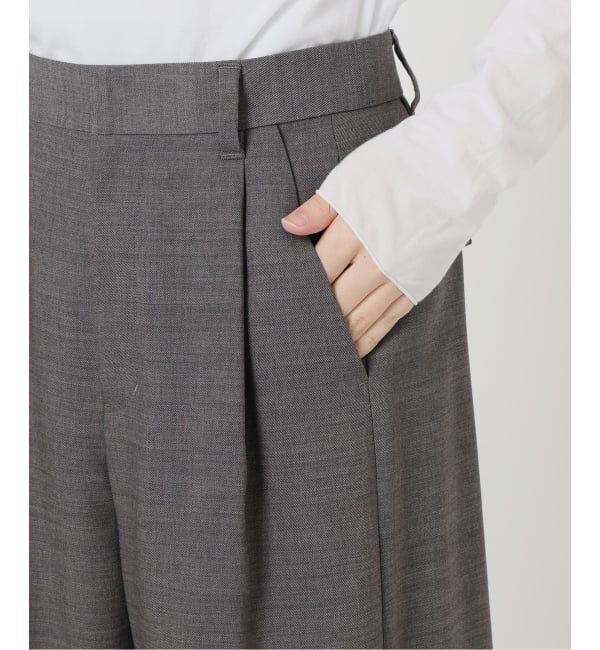 IENA LA BOUCLE「IENA LA BOUCLE サイロウーステッドツイルタックパンツ」|スラックス|