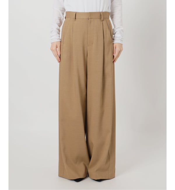 IENA LA BOUCLE「IENA LA BOUCLE サイロウーステッドツイルタックパンツ」|スラックス|