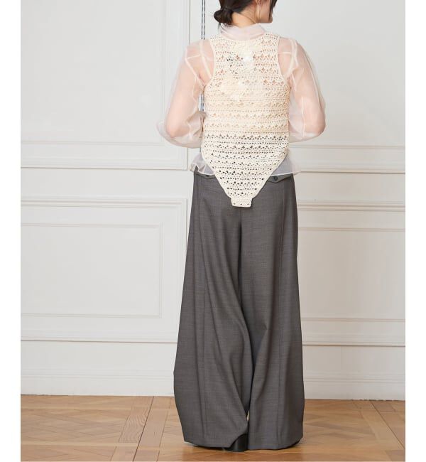 IENA LA BOUCLE「IENA LA BOUCLE サイロウーステッドツイルタックパンツ」|スラックス|