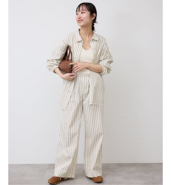 SLOBE IENA「ストライプパジャマパンツ」|スラックス|