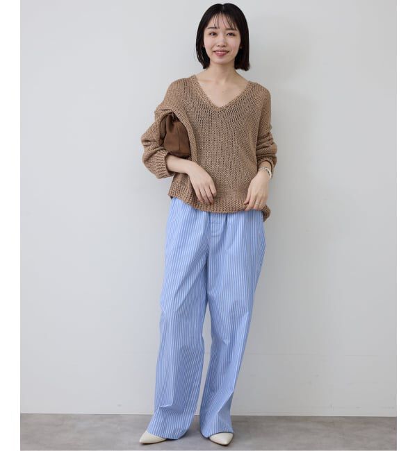 SLOBE IENA「ストライプパジャマパンツ」|スラックス|