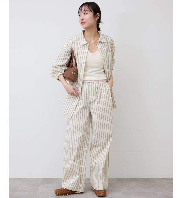 SLOBE IENA「ストライプパジャマパンツ」|スラックス|